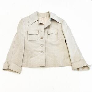Graumann Pret A Porter Wool Jacket Cream Color Silver Buttons Size M